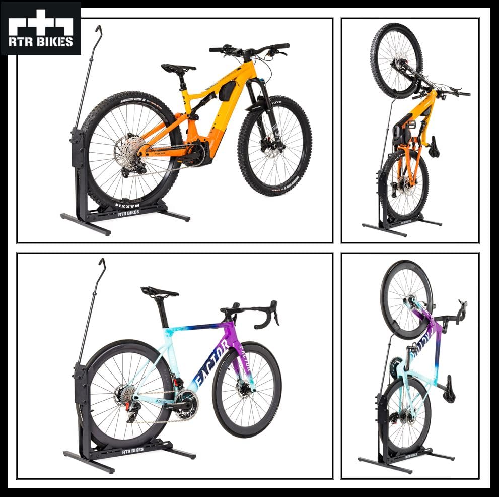 RTR BIKES Brutus UP Professional Free-standing Bike Stand - Perfect for your garage, home, or bike shop.