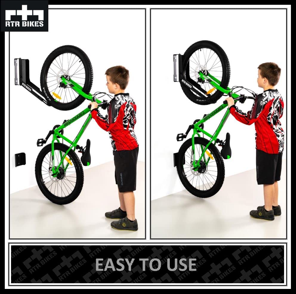 RTR BIKES Kranked Twist Pro-Hanger/Wall Mount Bike Swivel Bracket - Perfect for garages or bike shops.