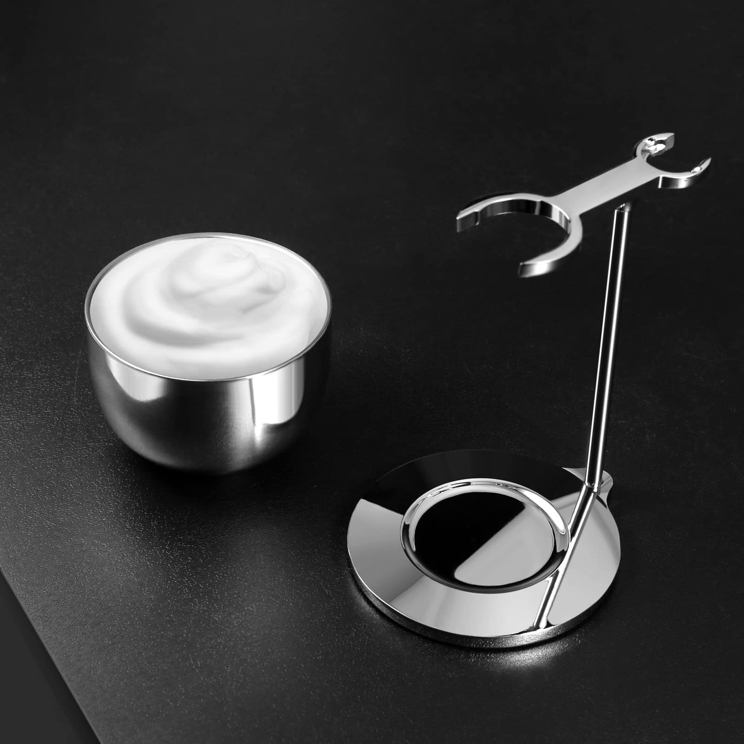 GRUTTI 2 in 1 shaving set for men - safety razor stand and stainless steel shaving bowl - holder and bowl set, perfect Father's Day gifts for men, fathers, friends