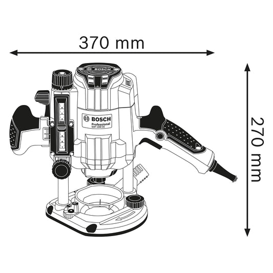 Bosch Professional Router GOF 1250 CE (including 19 mm open-end wrench, parallel guide with fine adjustment, copy sleeve adapter, collet, L-BOXX)