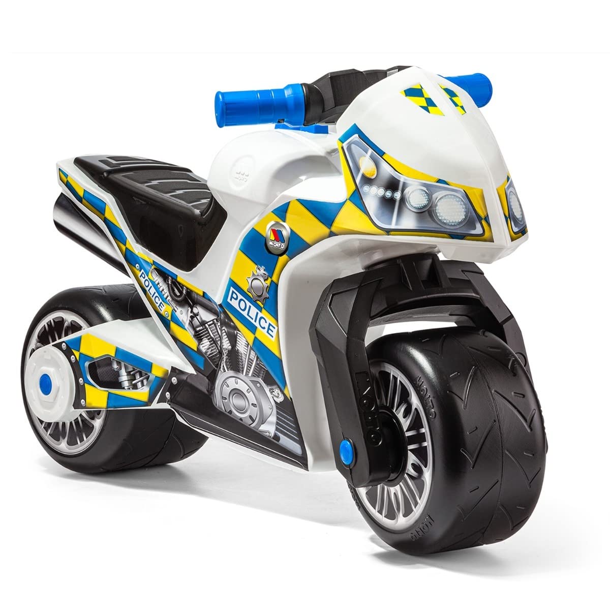 VERY | White Police Dirt Cross Scooter | Off-road scooter | Safe and sturdy children's toy | Promotes healthy child development | +18 months
