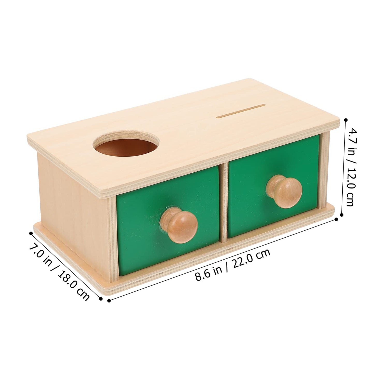STOBOK Montessori Object Permanence Box Wooden Montessori Toy with Tray Balls And Coins Drop Montessori Object Permanence Box Kids Early Educational Toy