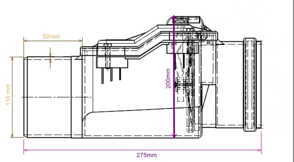 Aquer Backflow preventer Ø DN 110 with lockable flap