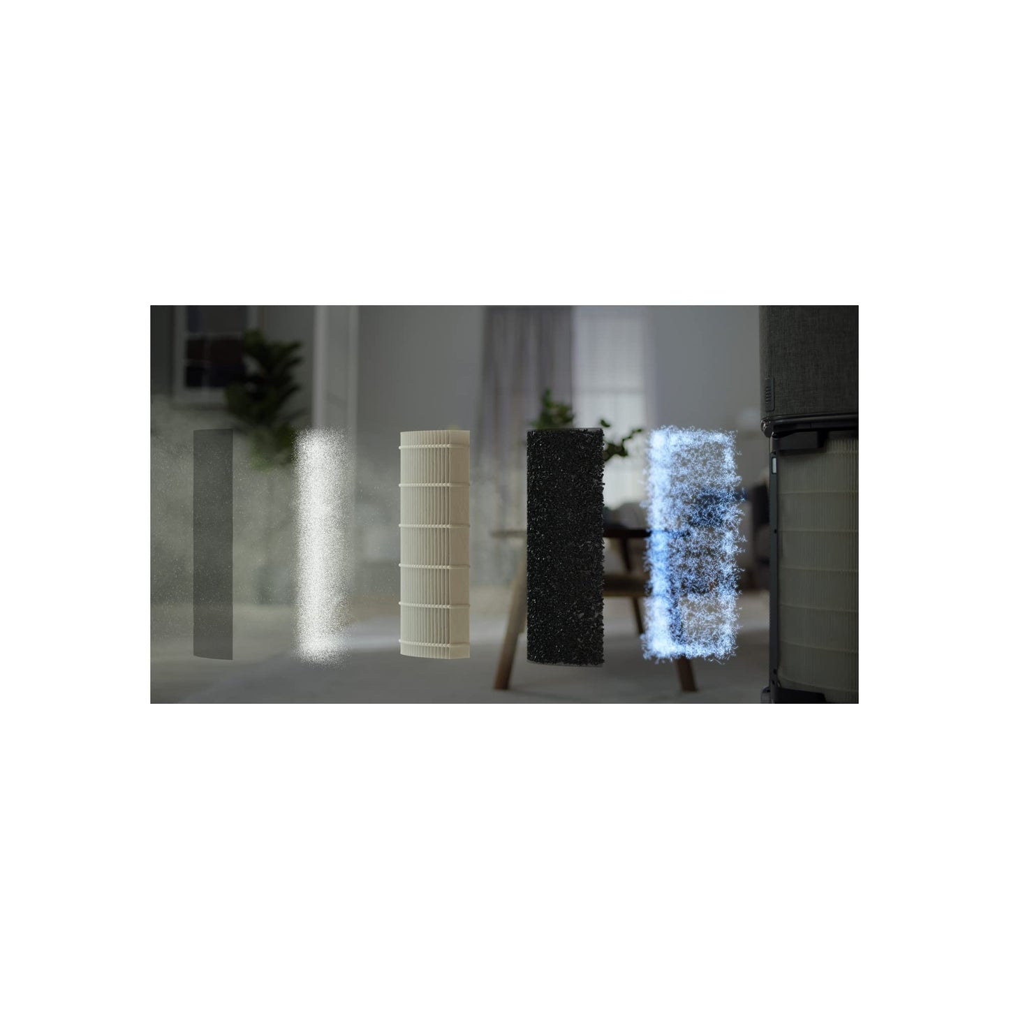 AEG AX91-604GY Air Purifier / eliminates 99.9% of airborne bacteria / only 17 dB(A) / Auto mode / air quality indicator / powerful filters / app control / up to 129 m² / light gray