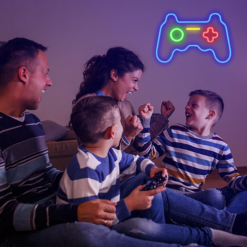 UExnkj-Y Gamepad Neon Sign LED Neon Gamepad Sign Game Room Light Party Bar Wall Sign