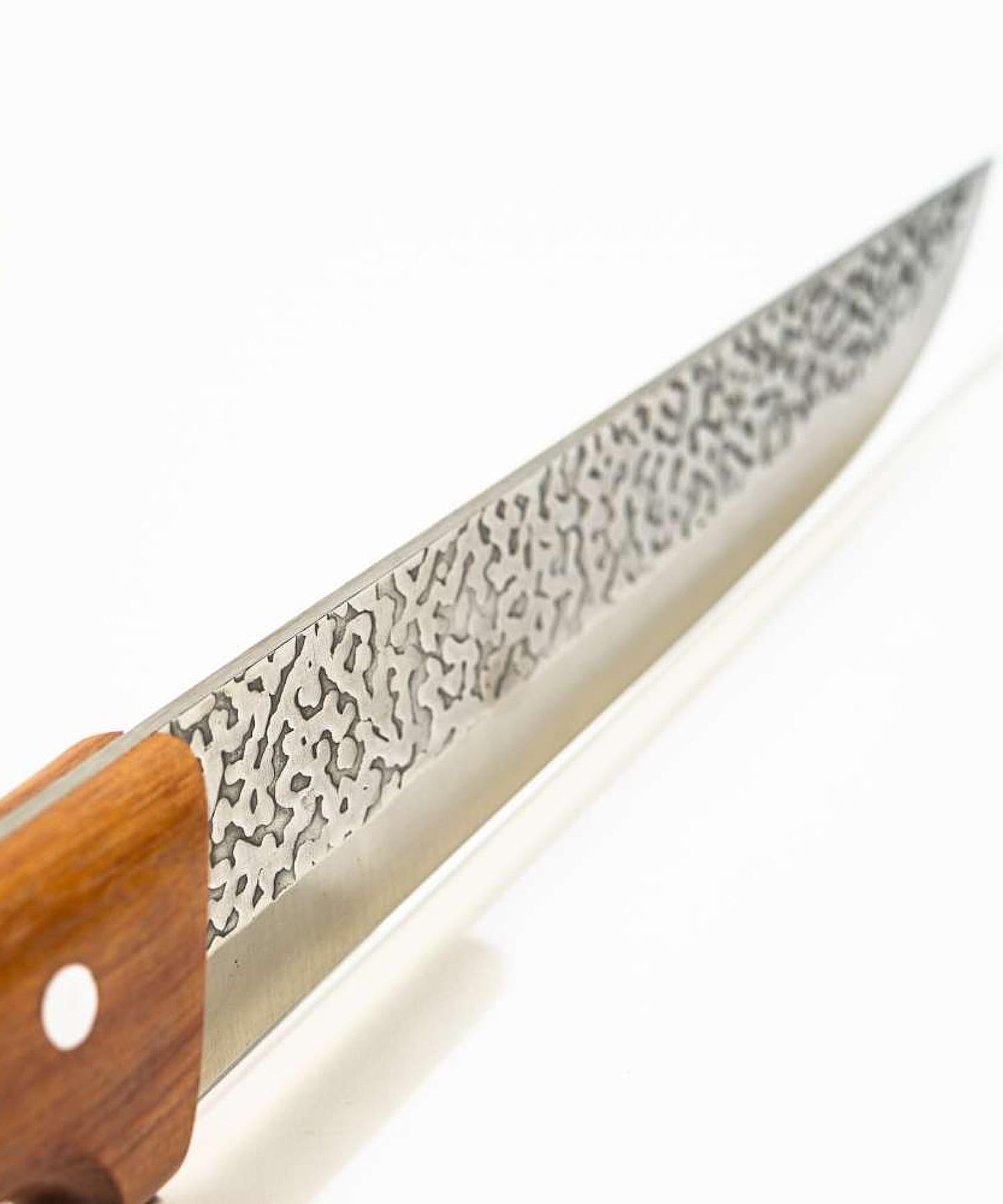 Pirge Elite Hand-Forged Butcher Knife with Leather Sheath 16.5 cm - Butcher Knife - Boning Knife - Exceptional Sharpness Butcher Knife - Stainless Steel Kitchen Knife - Natural Wood Handle Design