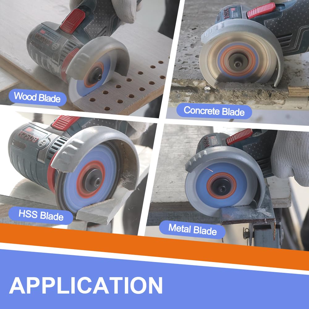 75mm saw blade set - 4 pieces. Diamond cutting disc/wood cutting disc/HSS circular saw blade/metal cutting disc with 10mm bore for concrete, masonry, wood, plastic, metal cutting. VENJELD