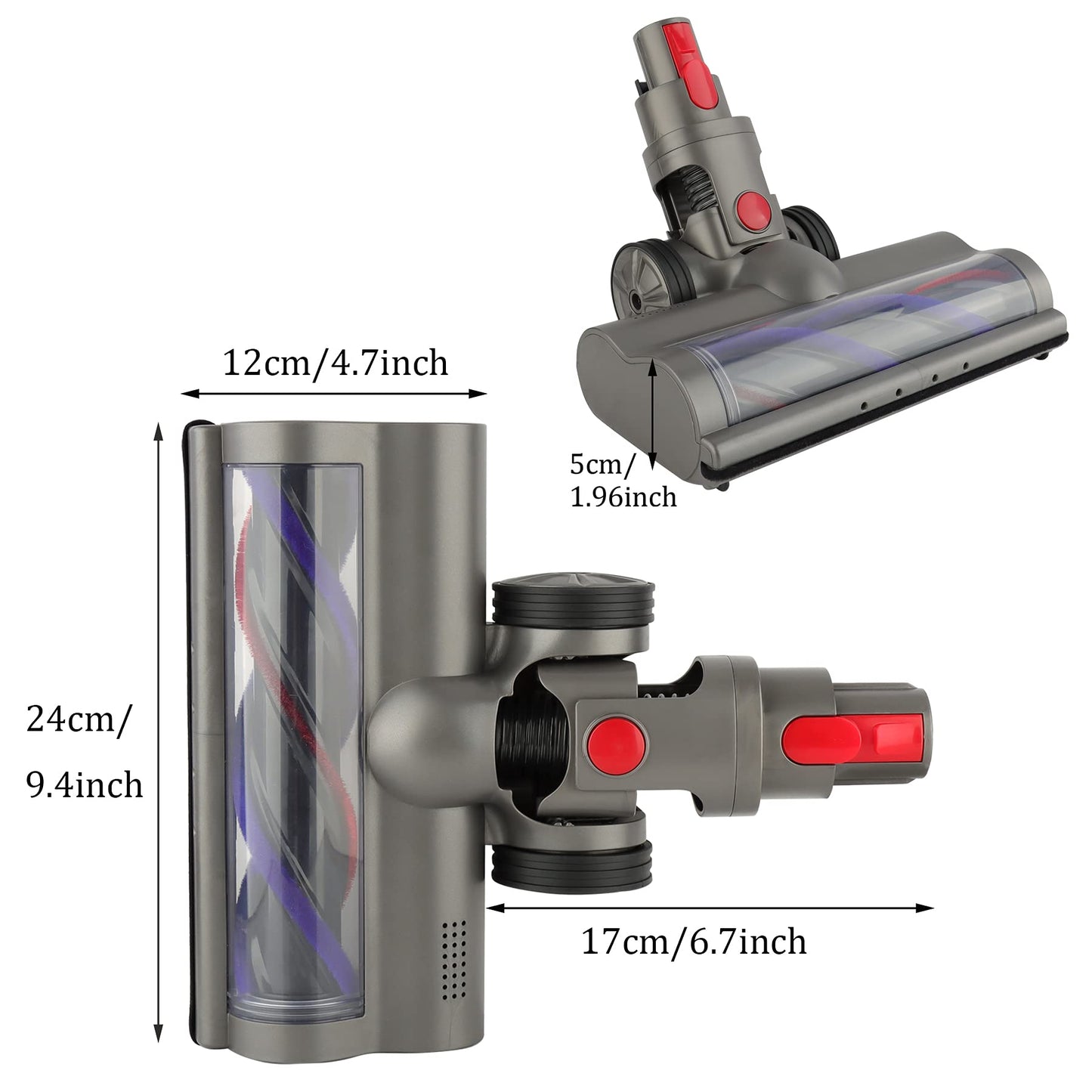 Replacement Direct Drive Clean Head Turbine Brush Floor Accessories for Dyson V7, V8, V10, V11, V15 vacuums for low-pile carpets and hard floors.
