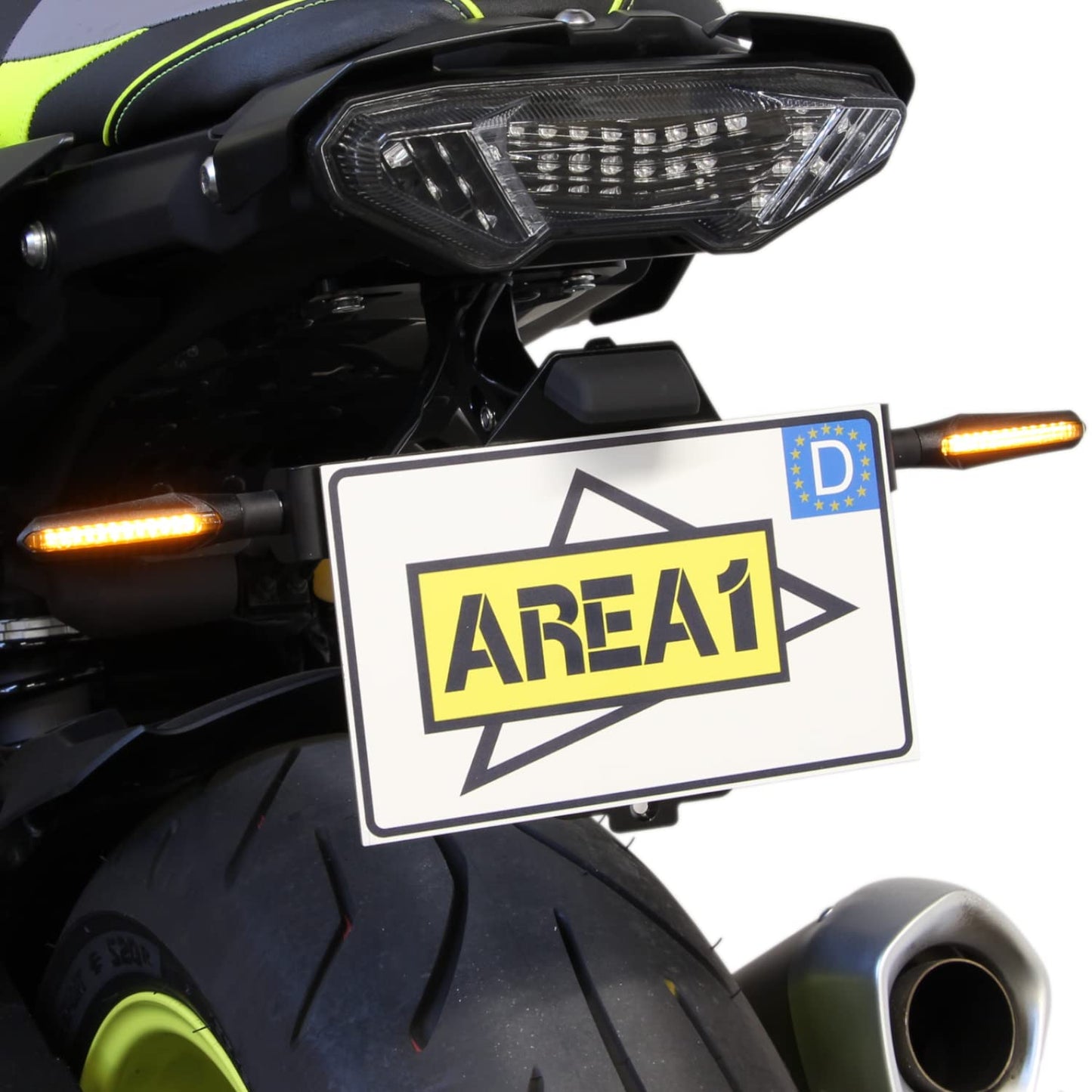 Area1 Motorcycle LED turn signals E-marked running light effect 2 pieces/M8 for e.g. 790 Duke 390 Duke 690 SMC/R MT07 MT09 MT125 Z900 Z650 Z500 Z125 CMX CB Hornet SV650 GSXS R12 S1000 F750GS R1250GS Tuono