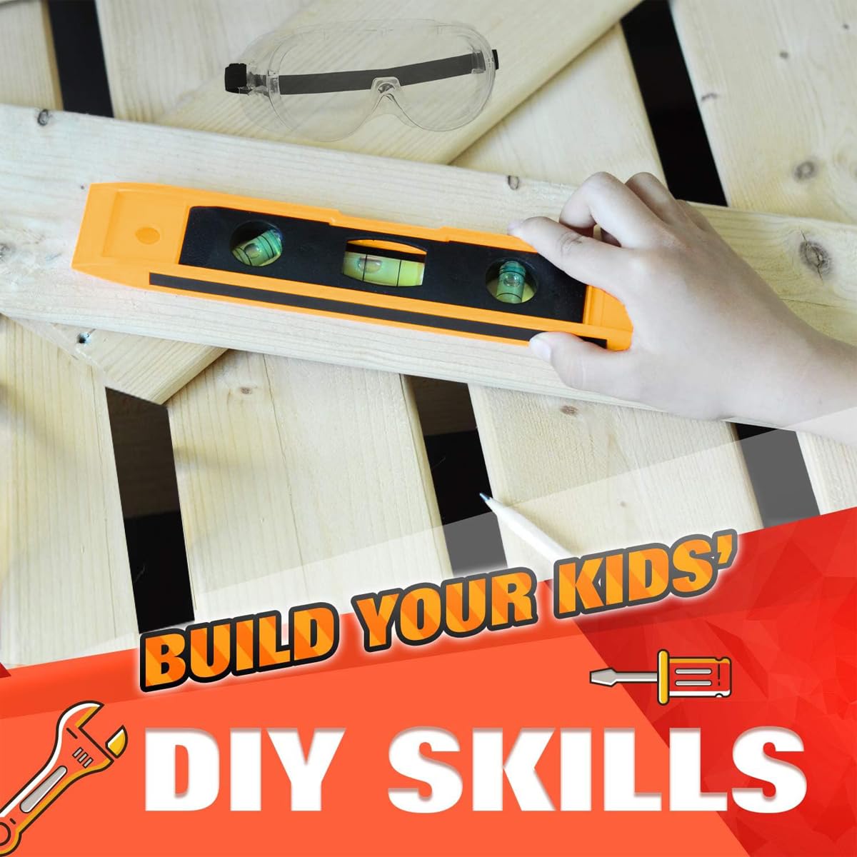 Children's tool set, youth construction workers, kid-size, real hand tools, 25 pieces, hammer, learning tool, belt, waist, junior, boys, teenagers, beginners, woodworking, construction, repair kit.