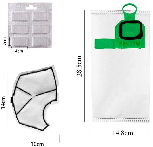 10 vacuum cleaner bags for Kobold VK140 VK150 with filters