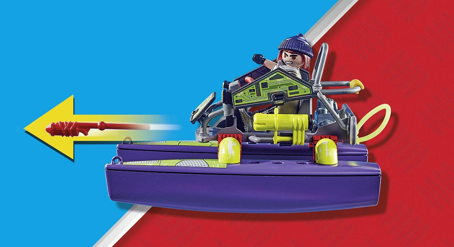 PLAYMOBIL City Action 71147 SWAT Multi-Terrain Quad, convertible SWAT speedboat, toy for kids ages 5 and up.