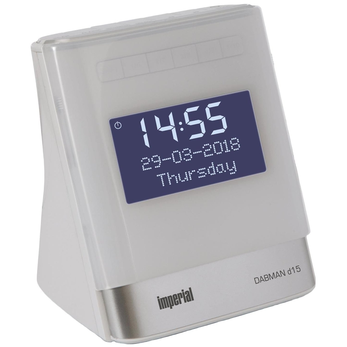 IMPERIAL DABMAN d15 - Radio alarm clock (DAB +, FM, 2 alarm times, dimmable display, USB charging port) - White.