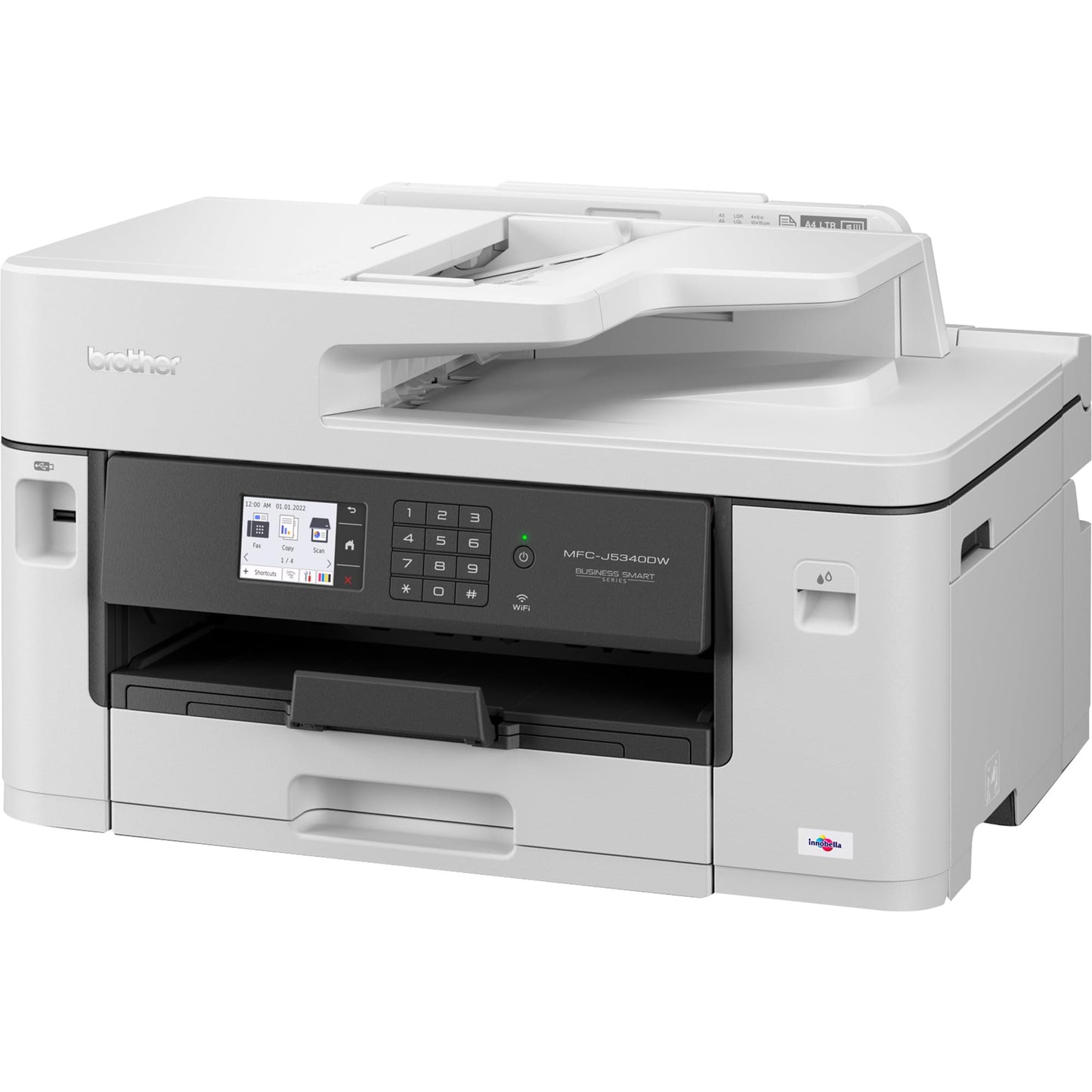 Brother MFC-J5340DWE EcoPro 4-in-1 Color Inkjet Multifunction Printer (250-sheet paper tray, printer, scanner, copier, fax), light gray