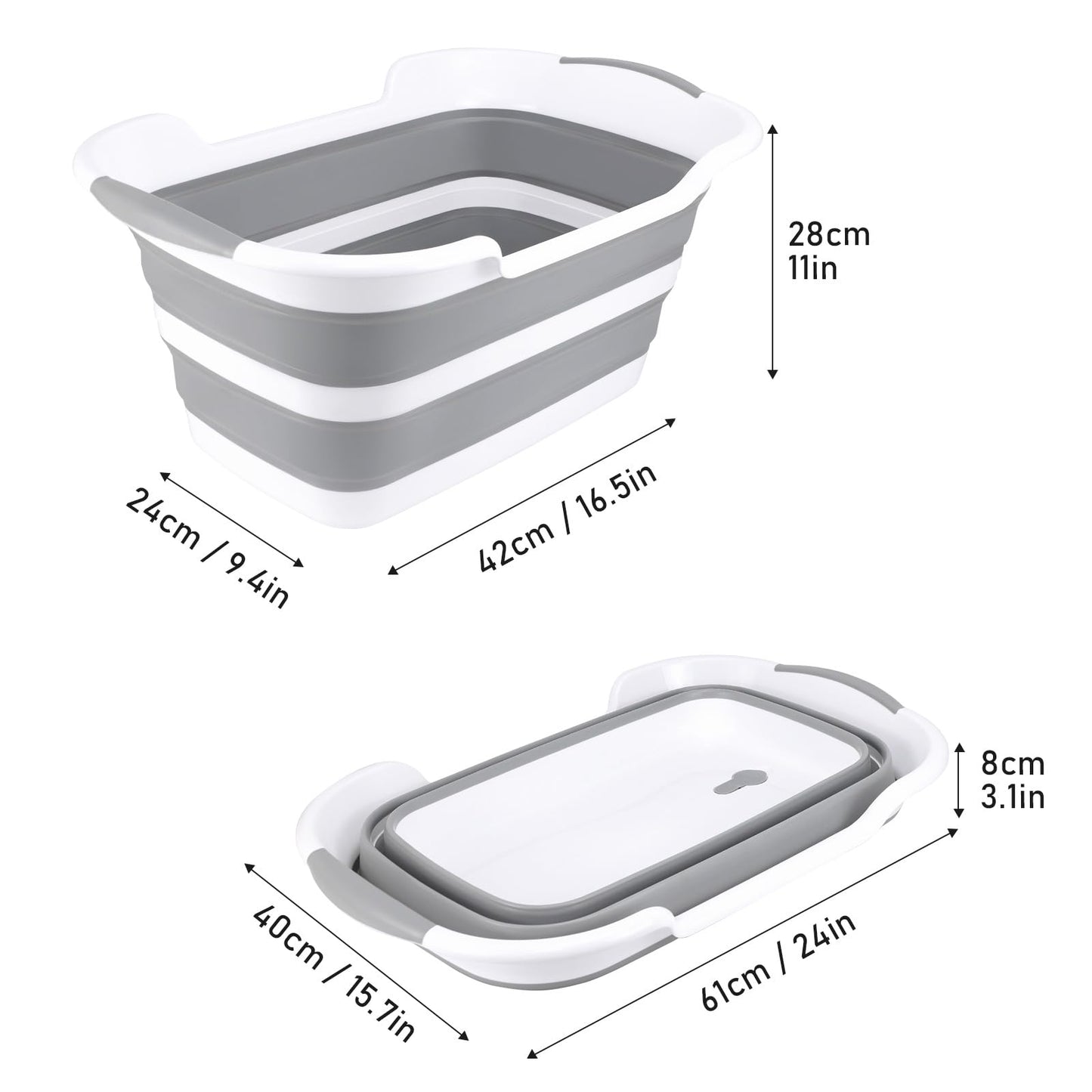 Multifunctional collapsible pet bathtub with drain hole, Portable indoor outdoor foldable laundry tub bathtub for small pets bathing puppies small dogs cats and kids
