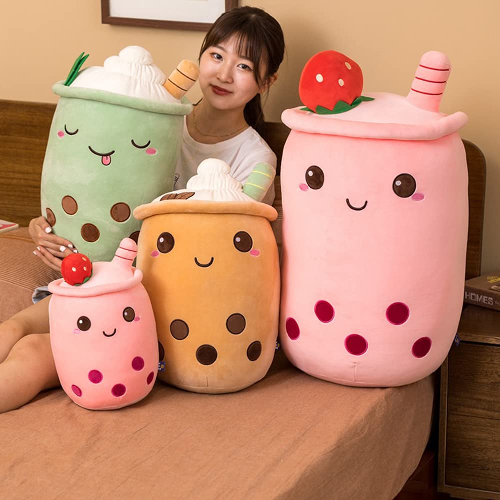 Bubble Tea plush toy, Boba plush pillow Creative Bubble Tea stuffed milk tea soft doll Tea cup cushion plush dolls Birthday gift children's toy Christmas gift, 50cm
