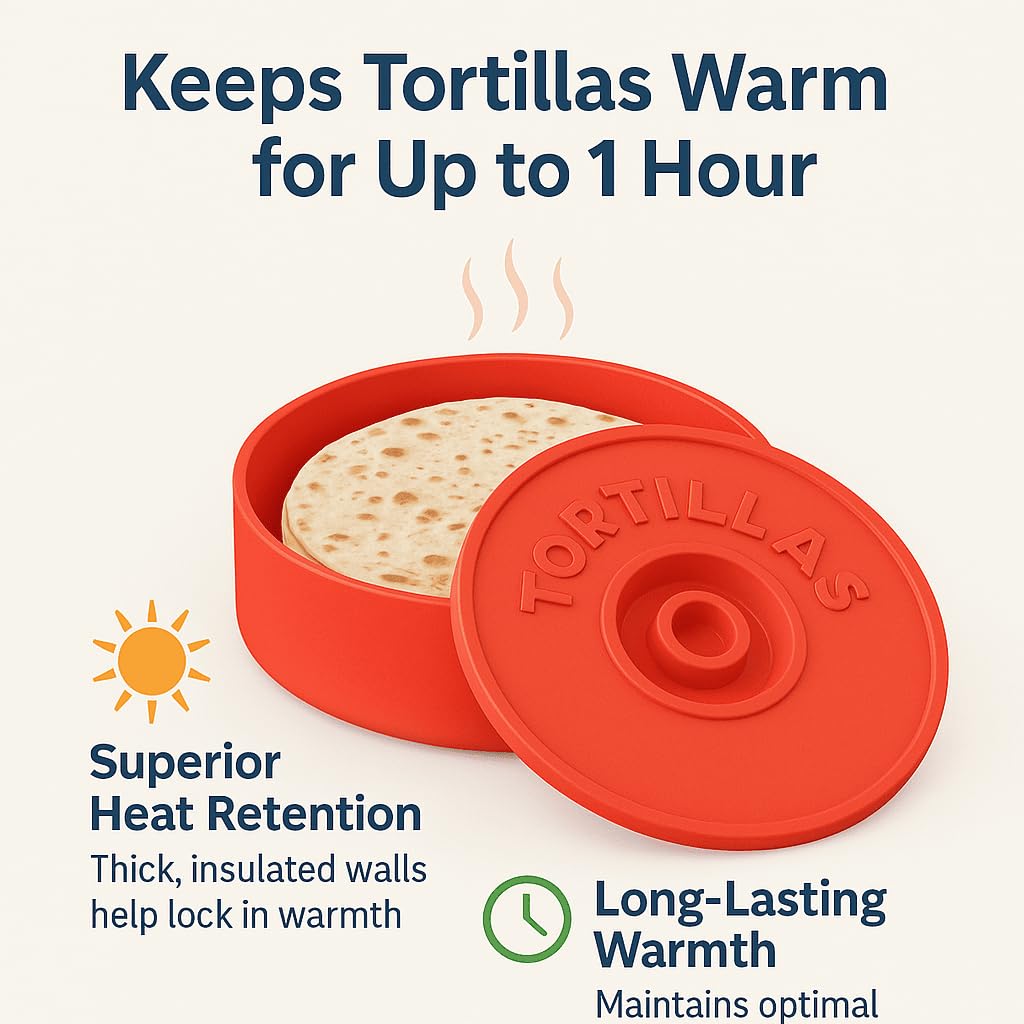 A TODA LECHE - Tortilla Warmer - Mexican tortilla holder for keeping tortillas warm - Quesadillas - Mexican Tacos - 22 cm