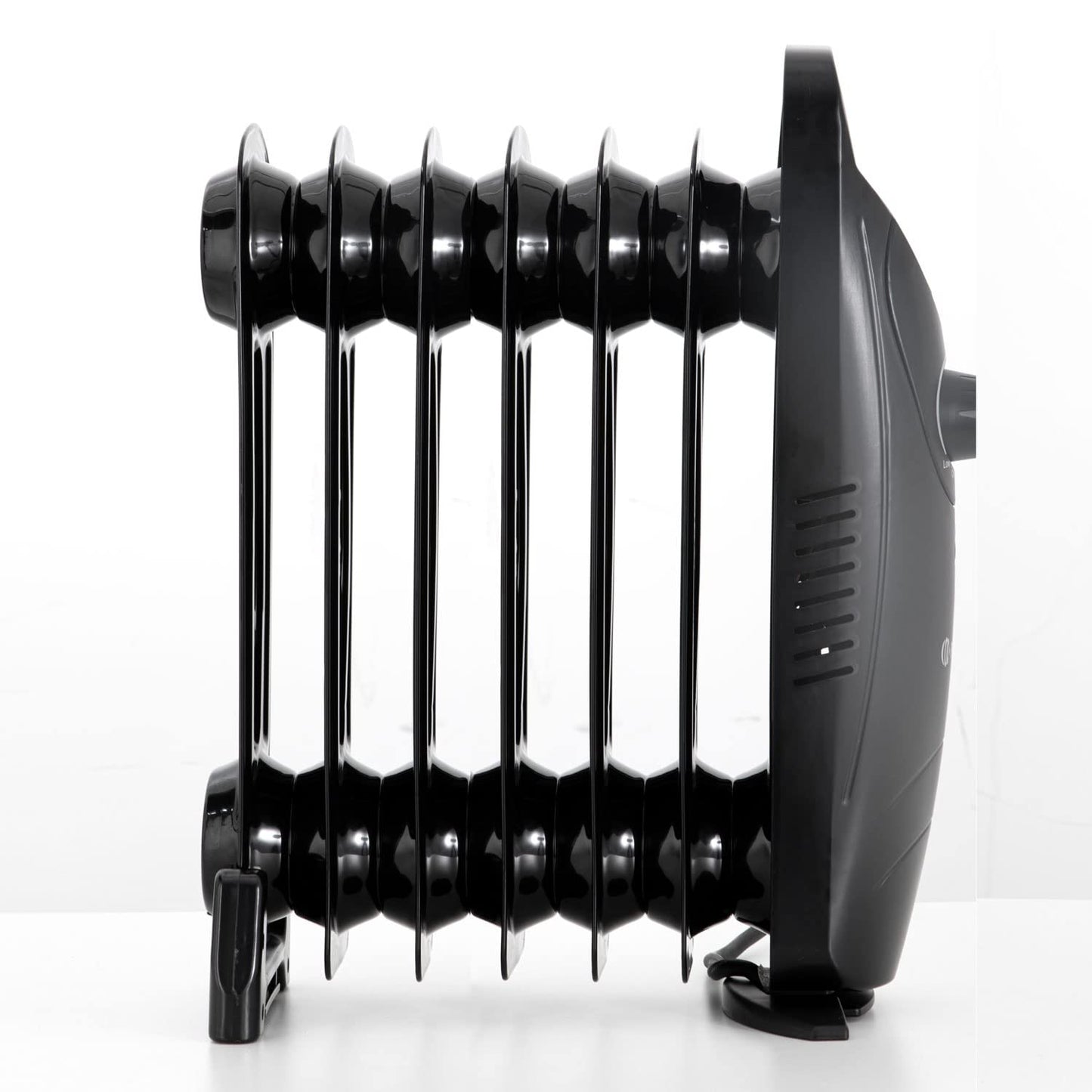 600W Oil Radiator by PowOn with 7 fins - 30x14x38 Electric Heater, Energy-efficient. Great for saving energy, this electric oil radiator offers effective heating for your space.