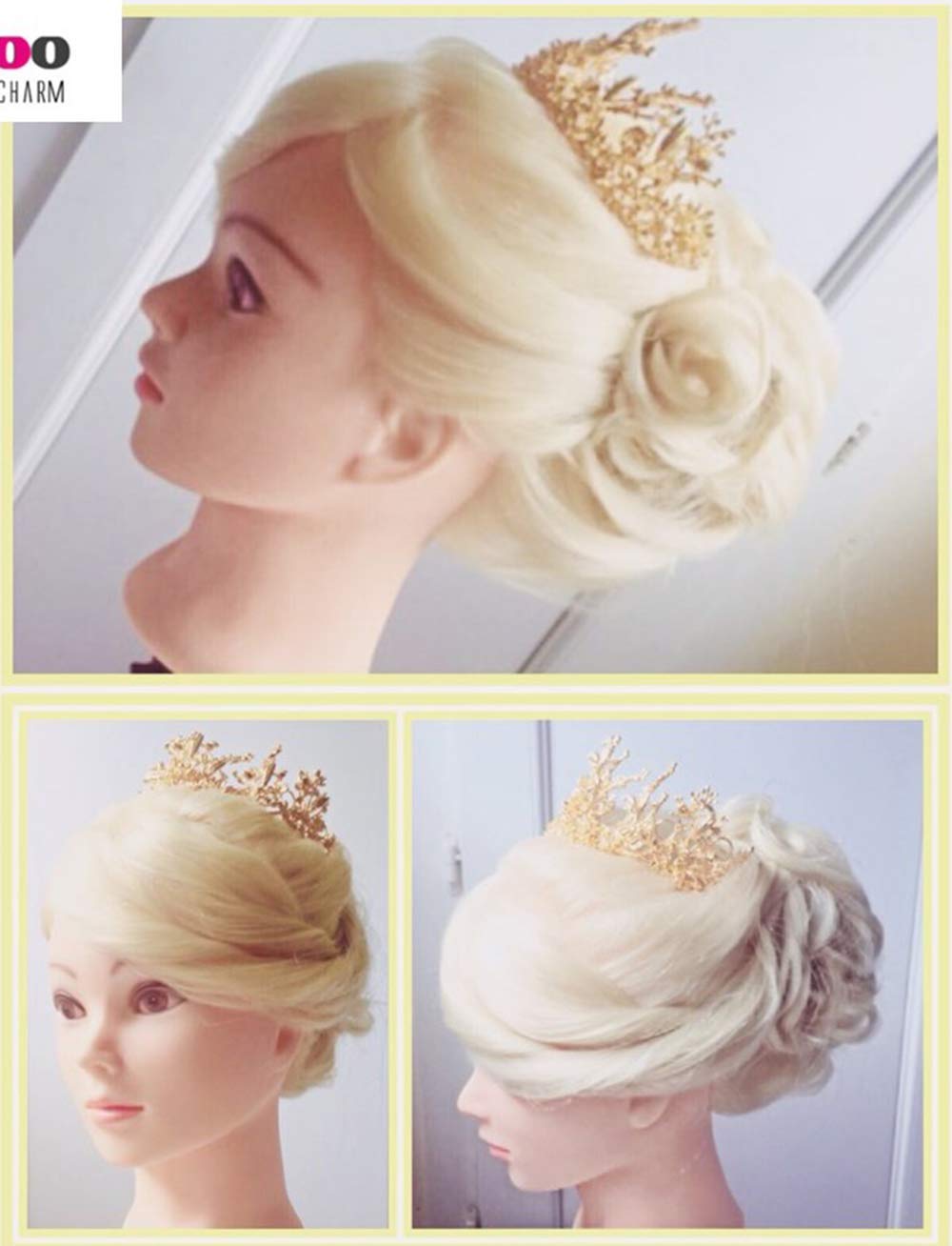 TwoWin Training Heads 80% Real Hair Blonde Cosmetology Doll Head Hairdresser Training Model Mannequin Head with Stand, DIY Hair Accessories Styling, Suitable for Straightening, Curling, Perming.