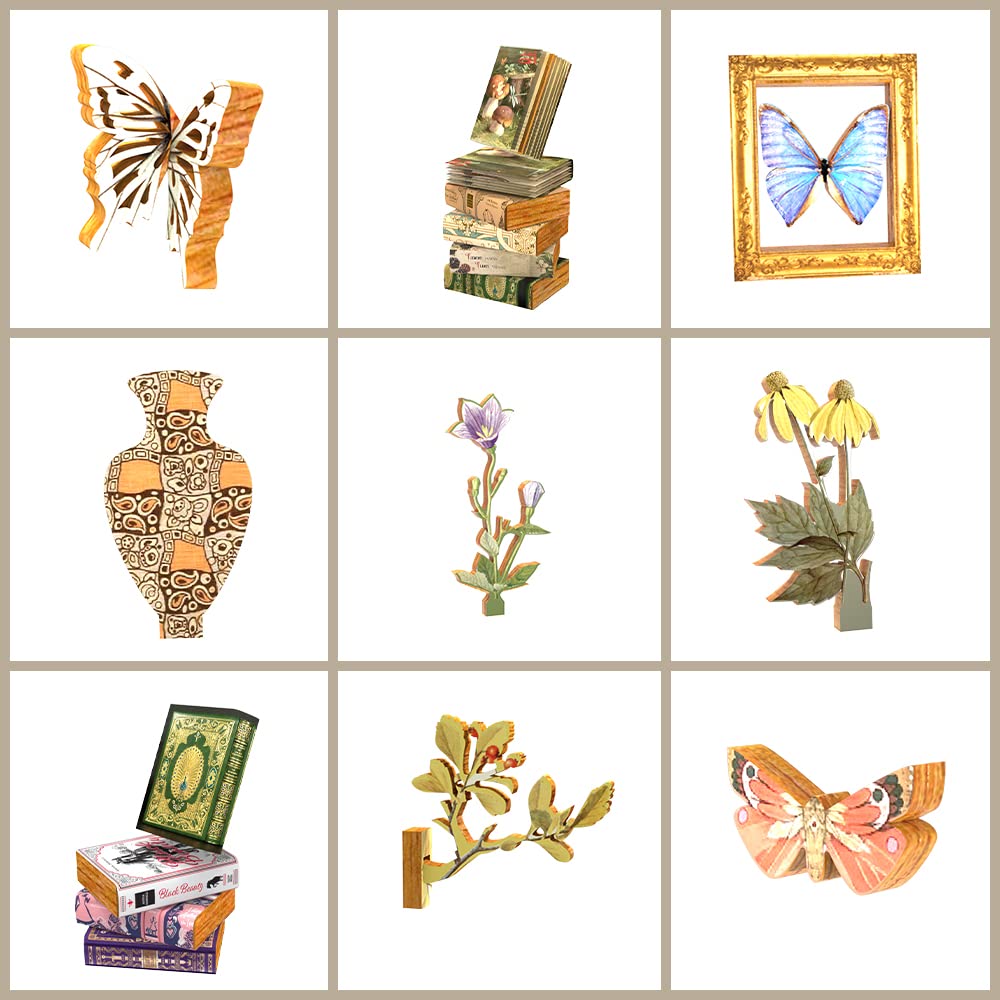 CUTEBEE DIY Book Nook Kit - DIY dollhouse miniature house kit with furniture and LED light, 3D wooden puzzle bookends, model kits for adults to build (Butterfly of Unknown Lands)