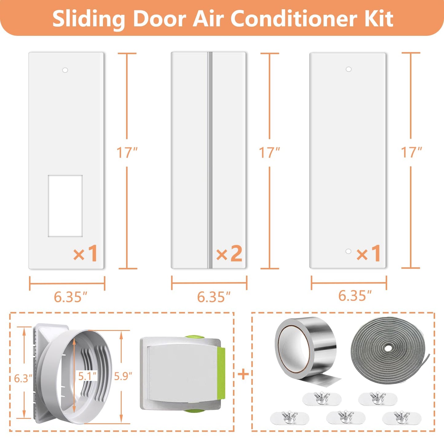 Aozzy 160cm window seal for portable air conditioners with universal adapter 13/15cm, safety lock, and seal for portable air conditioners/dehumidifiers on vertical/horizontal windows.