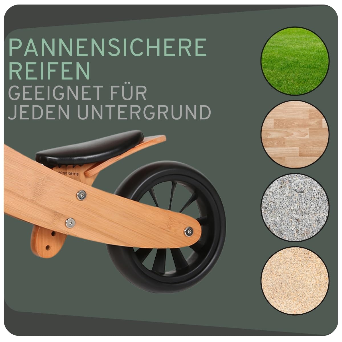 Bandits & Angels Wooden 4-in-1 Smartbike for children from 1 year (bamboo, unisex)