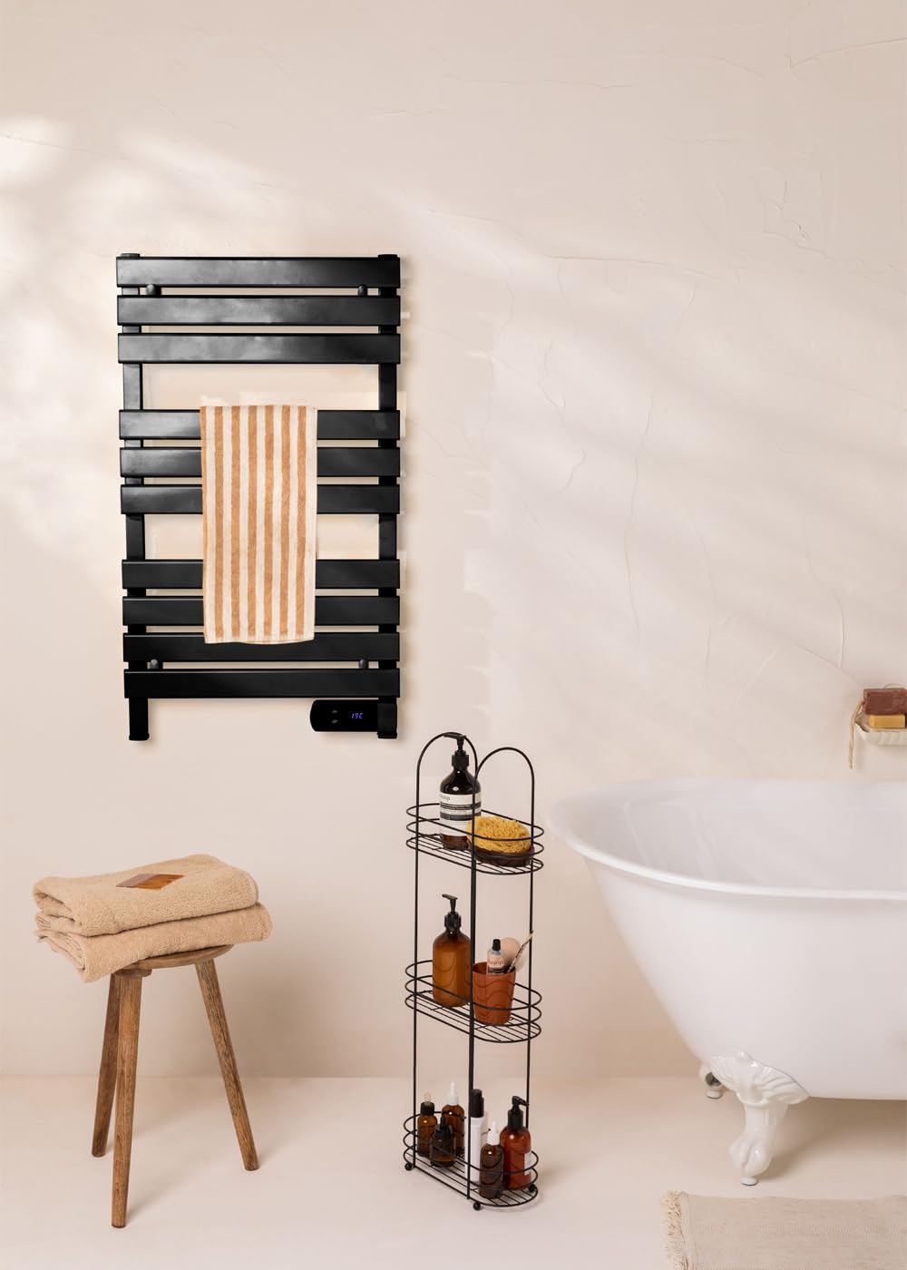 CREATE / WARM Towel 500W / Electric Towel Warmer Black / 96.9x55x5cm / Thermostat, low consumption