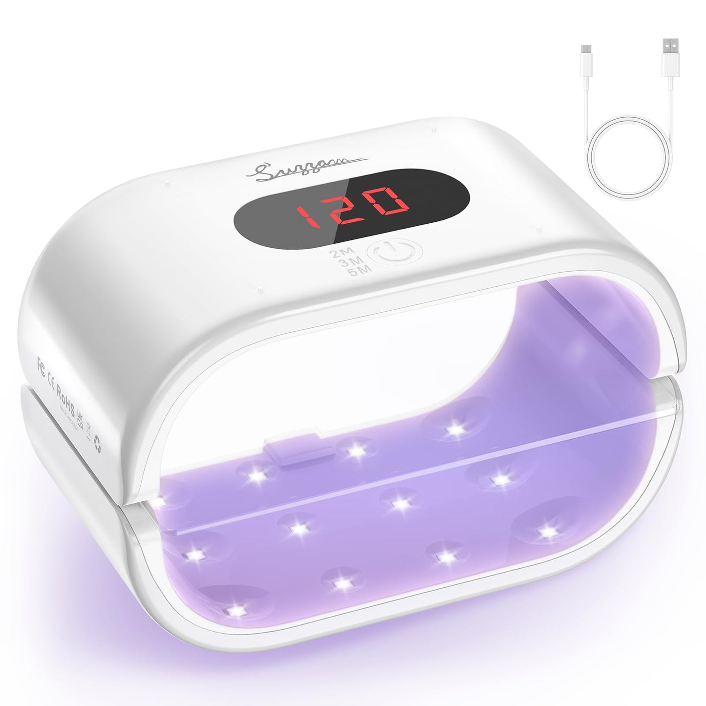 UV light for resin, Double-sided UV lamp for resin Large UV resin lamp with LED display (longer time in 2m, 3m, 5m) Fast-curing UV lamp resin for resin, molds, jewelry making