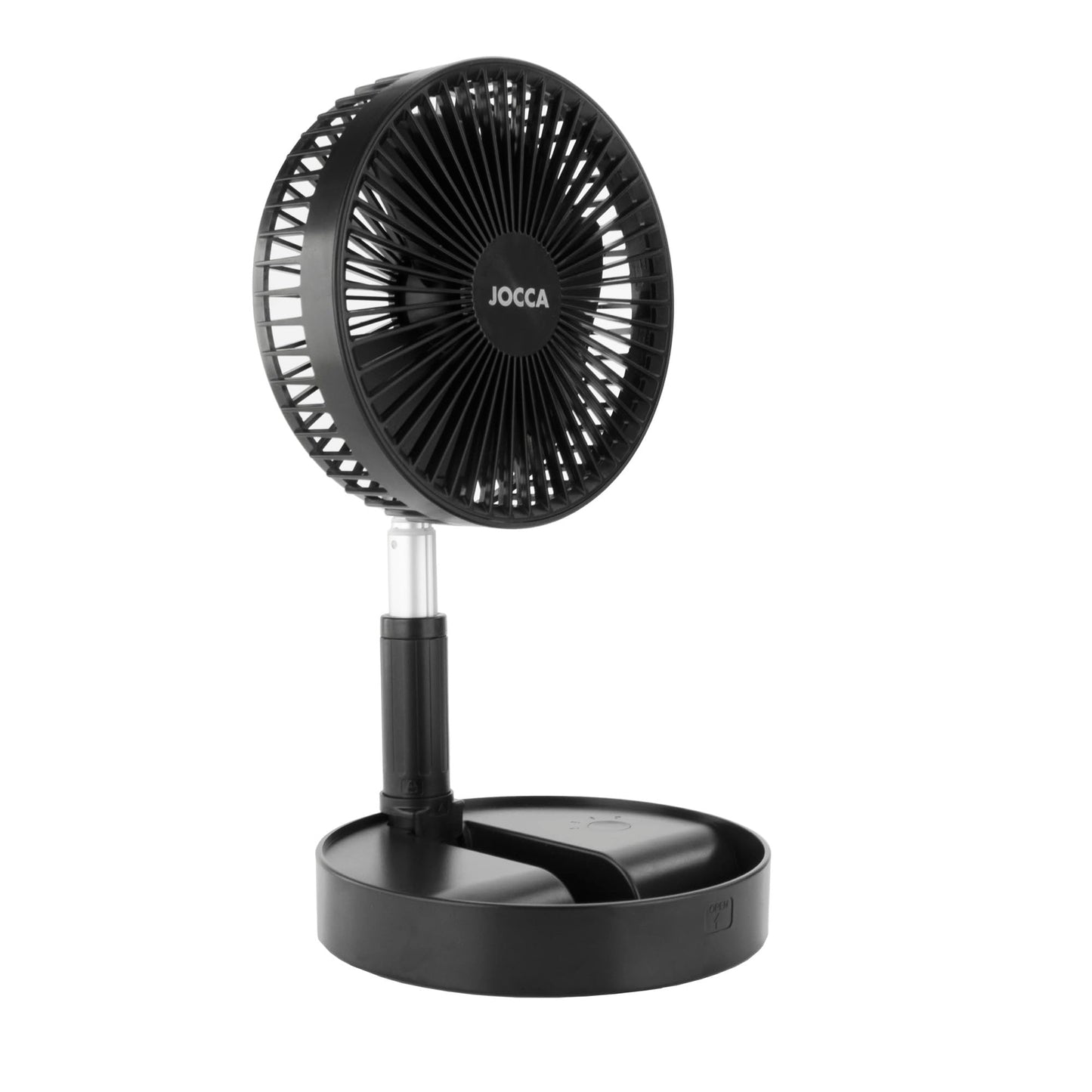 Jocca stand fan with 7200mAh battery, adjustable height 36-98 cm, remote control, 3 speeds, USB charging, foldable