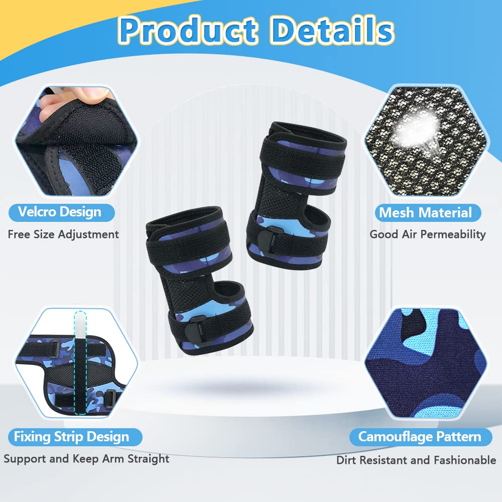 Mybow Thumb Sucking Stop for Kids Finger Nail Biting Prevention Hand Stop Sucking Guard for Toddlers Biting Treatment Kids Elbow Immobilizer Brace Thumb Sucker Stopper (2PCS)