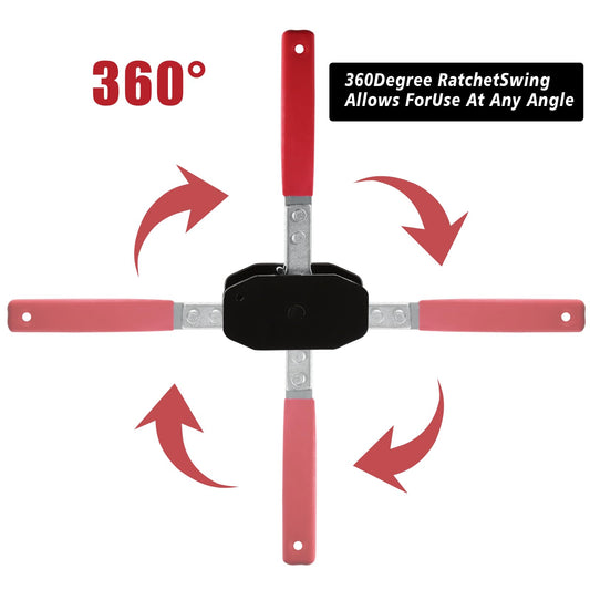 CHANG QI Brake Caliper Piston Reset Tool 7-Piece Set Ratcheting Brake Caliper Press with 4 Brake Pad Replacement Hooks Caliper Tool for Car Brake Repairs
