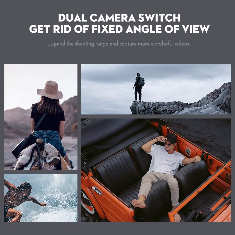 Goolsky drone with 4K camera, drone with dual camera, track flight, gravity sensor, gesture photo/video, altitude hold, headless mode, RC quadcopter for adults and children.