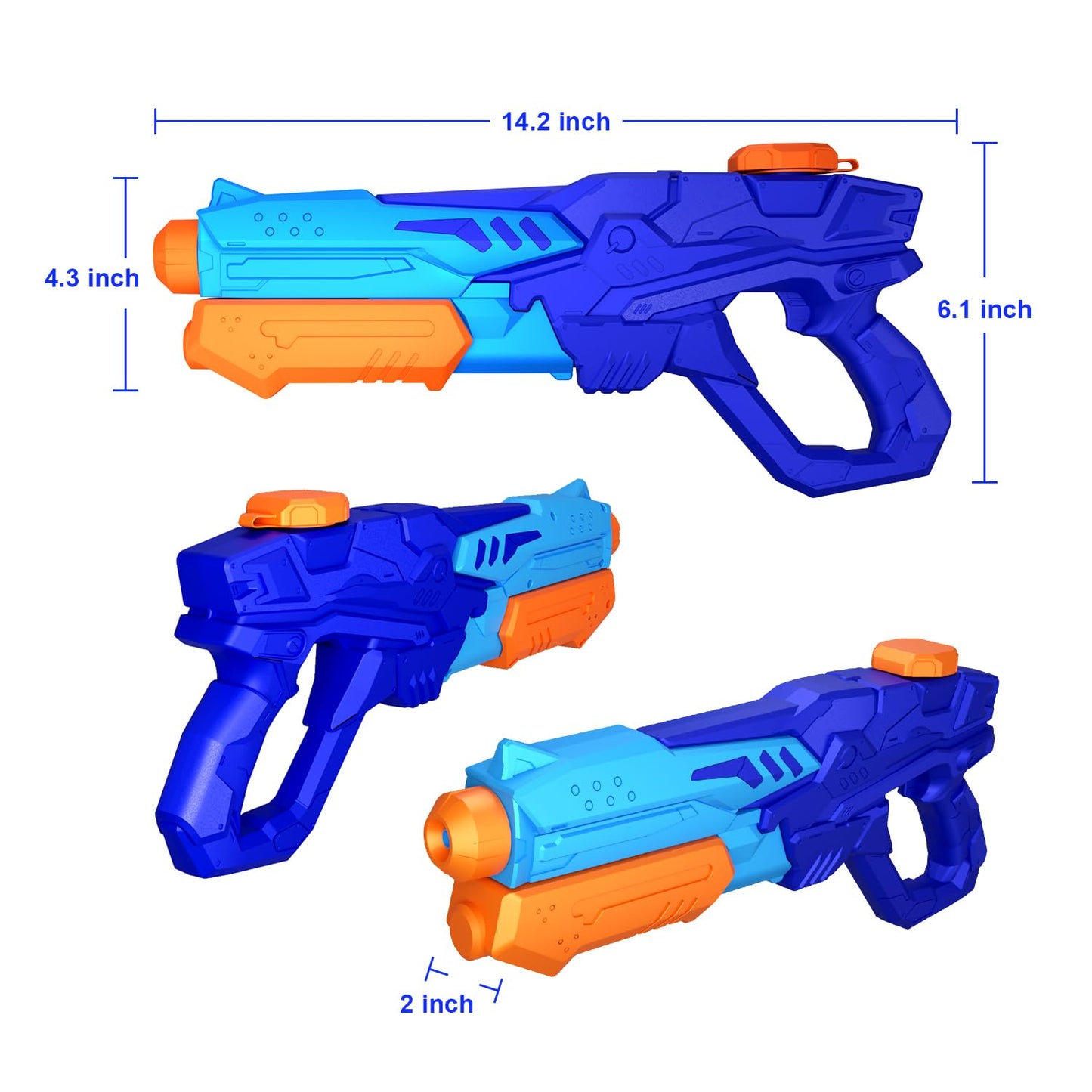 MOZOON 2 Pack 600ml Water Gun for Kids, Water Guns Large Capacity with Range up to 8-10 M, Water Toys for Girls Boys Outdoor Summer Parties, Beach, Pool