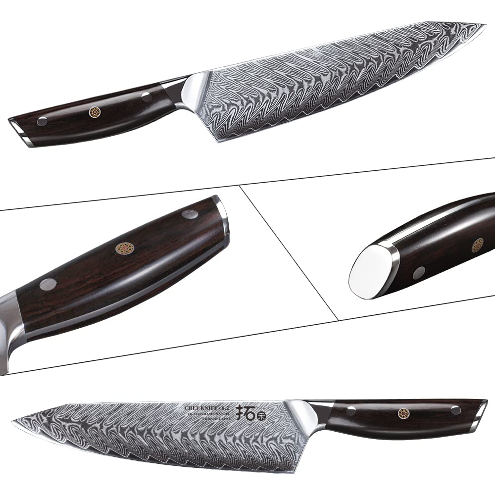 Kitchen knife Damascus knife 20cm Professional Chef's Knife Very Sharp Blade 67 Layers Damascus Steel Chinese Chef's Knife for Cutting.