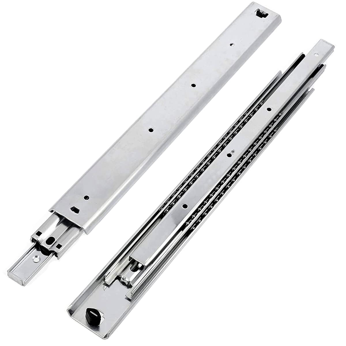 GTV H53 Drawer Slides Full Extension Drawer Slides - 53.9 x 1100 mm - 2 mm Thick Galvanized Steel - Roller Extension Telescopic Rail Ball Bearing - Rail System Load Capacity up to 100 Kg 1 Set = 2 Pieces