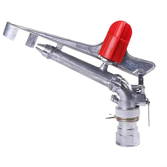 Internal thread, impulse sprinkler with large coverage 25-360 degrees. Suitable for farm, garden irrigation, watering various crops with a 130-inch spray radius.