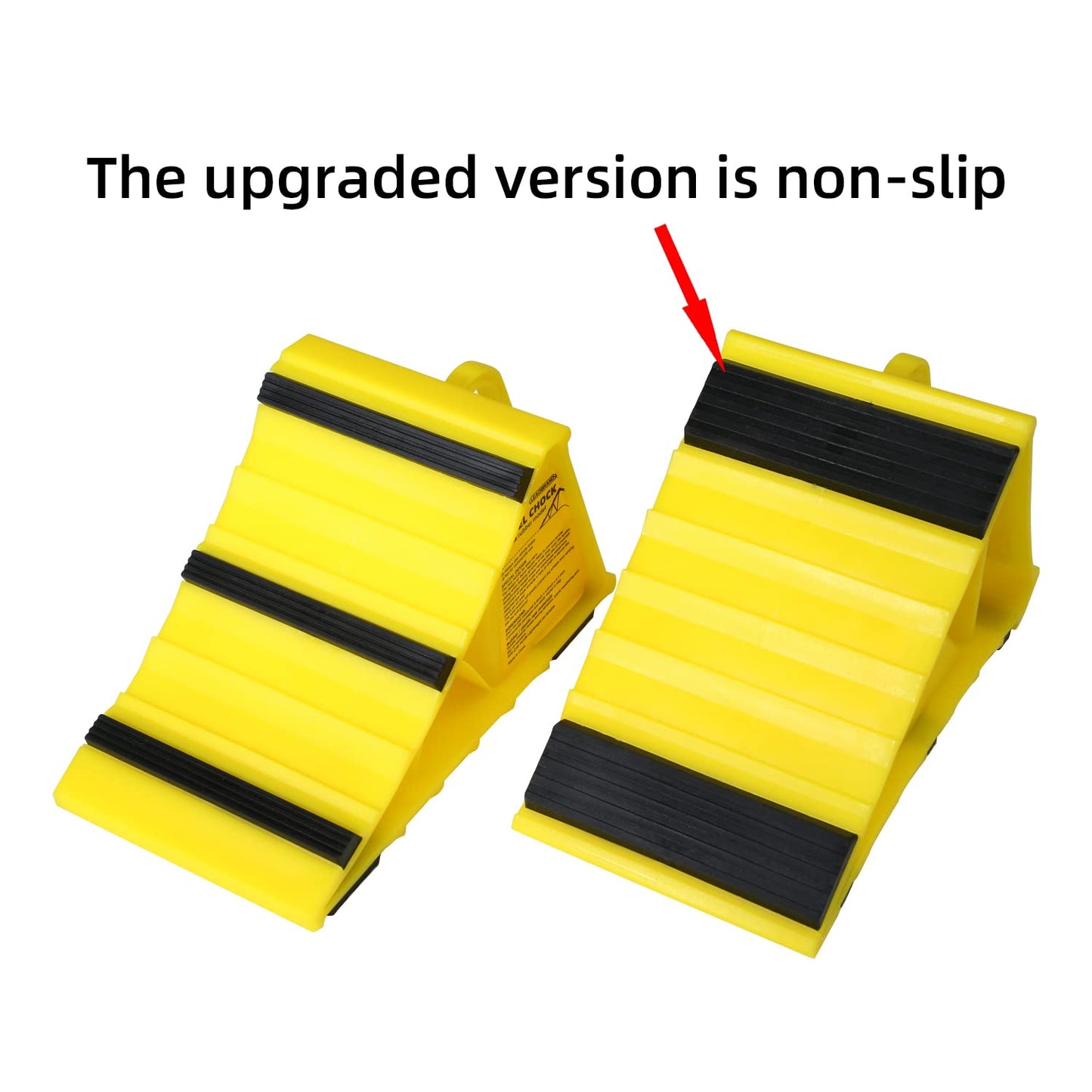 Leadstand vehicle chocks, non-slip bottom, suitable for RVs, trailers, yellow plastic, fits most tire sizes (2)
