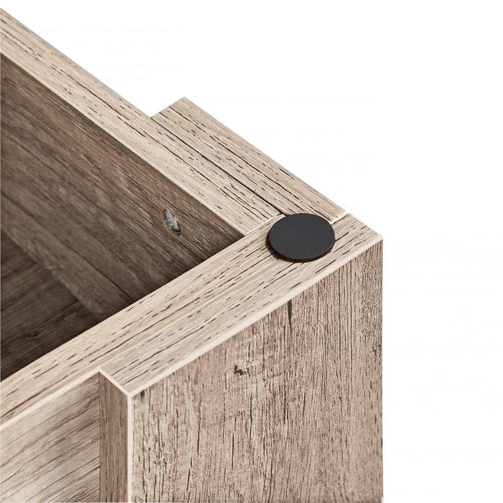 Yaheetech coffee table with adjustable height, living room table with storage shelf, wooden gray side table, end table.