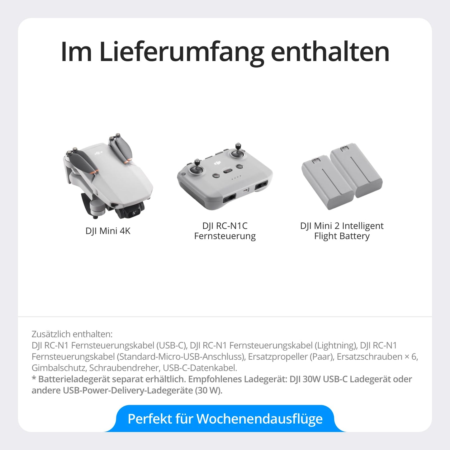 DJI Mini 4K Combo with 2 batteries, 4K UHD camera drone for adults, < 249 g, 3-axis gimbal stabilization, 10 km video transmission, auto return, 2 batteries for 62 min flight time, QuickShots
