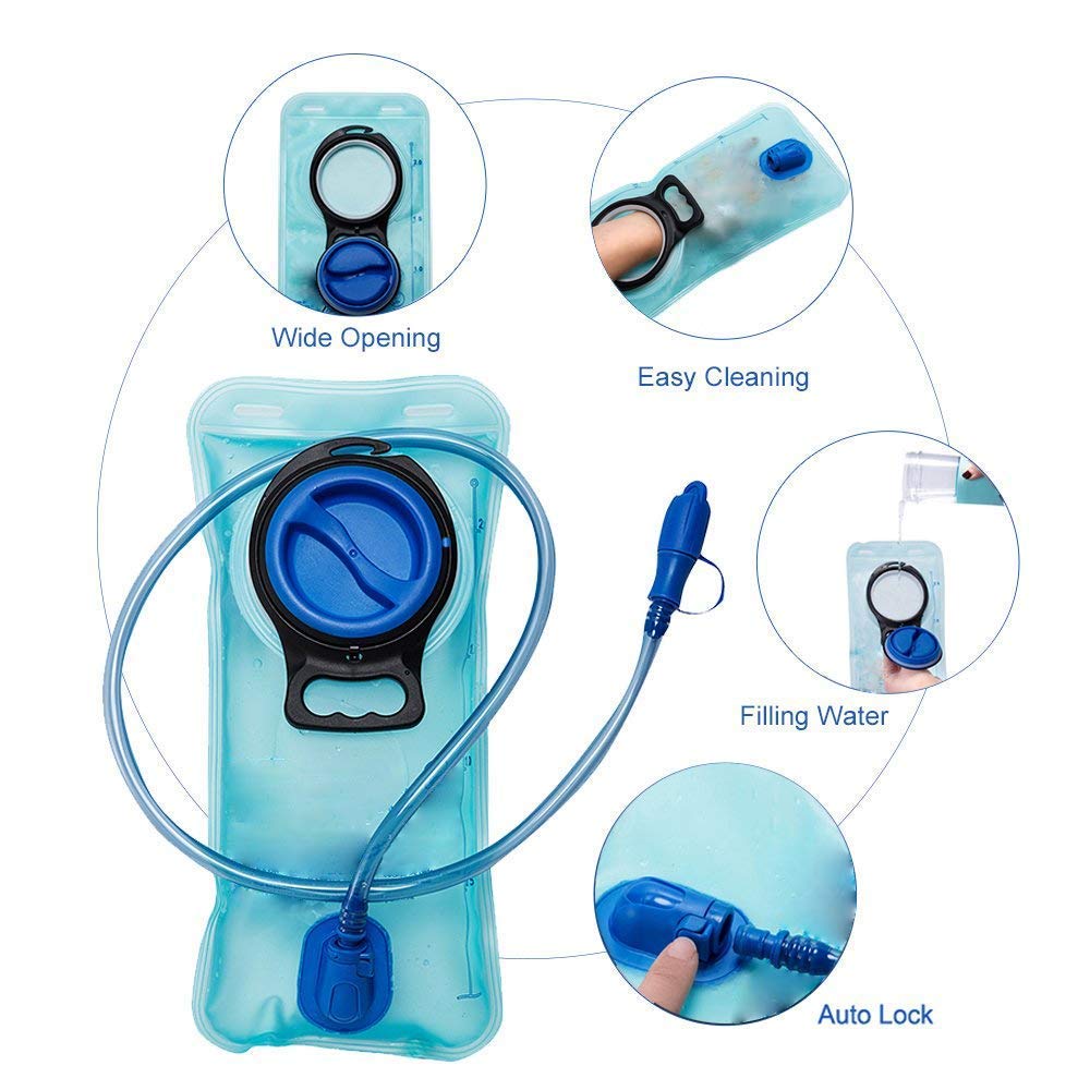 PUNDA hydration bladder, 2 liters, leak-proof, water reservoir, military-grade water storage bladder, BPA-free hydration pack, for hiking, cycling, climbing, running.