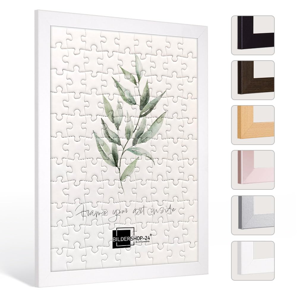 Picture shop-24 Puzzle frame London for puzzles approx. 500-1000 pieces 50x70cm 70x50cm White with acrylic glass