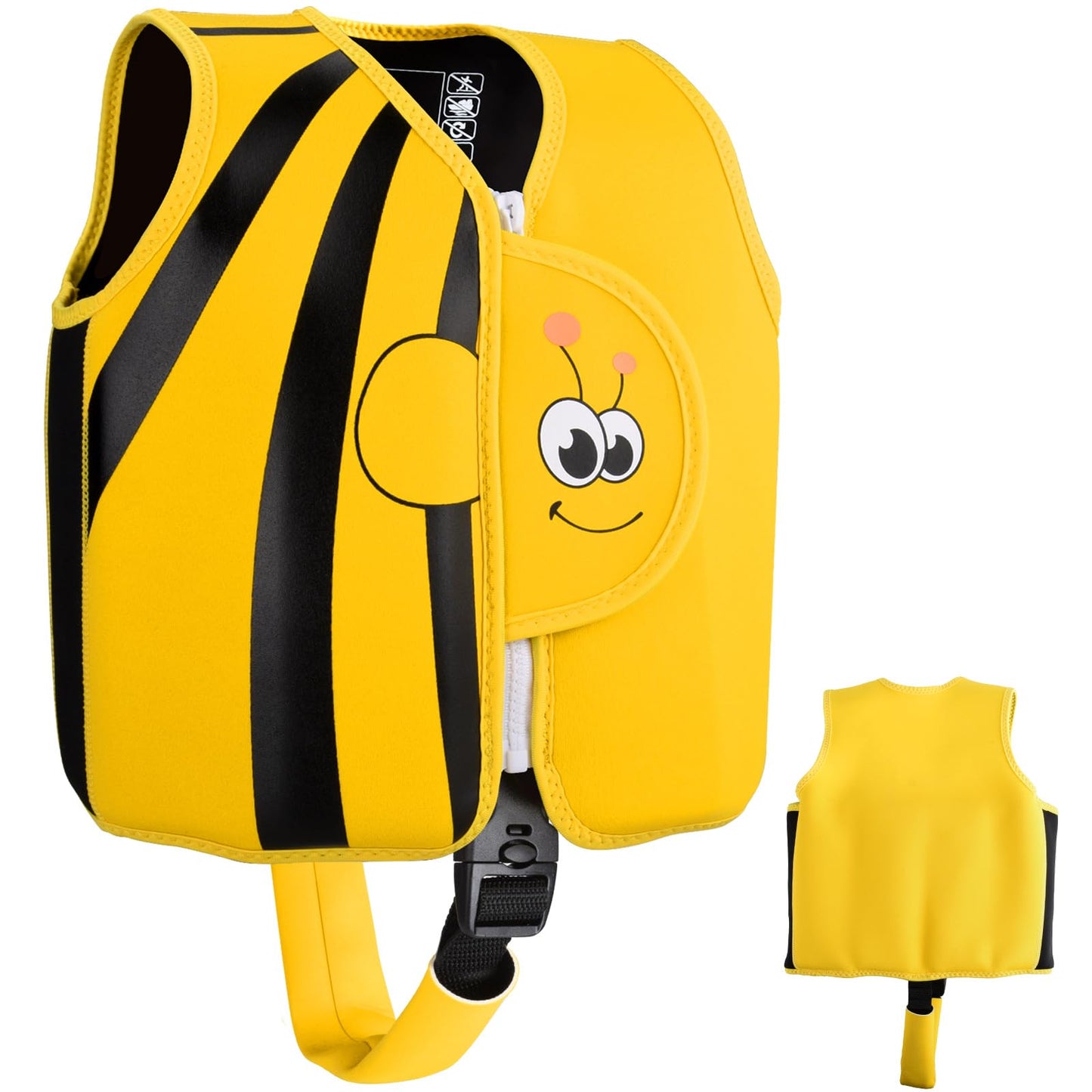 Fuqiduo Kids Neoprene & EPE Swim Vest, with Adjustable Crotch Strap for Girls/Boys Water Sports.