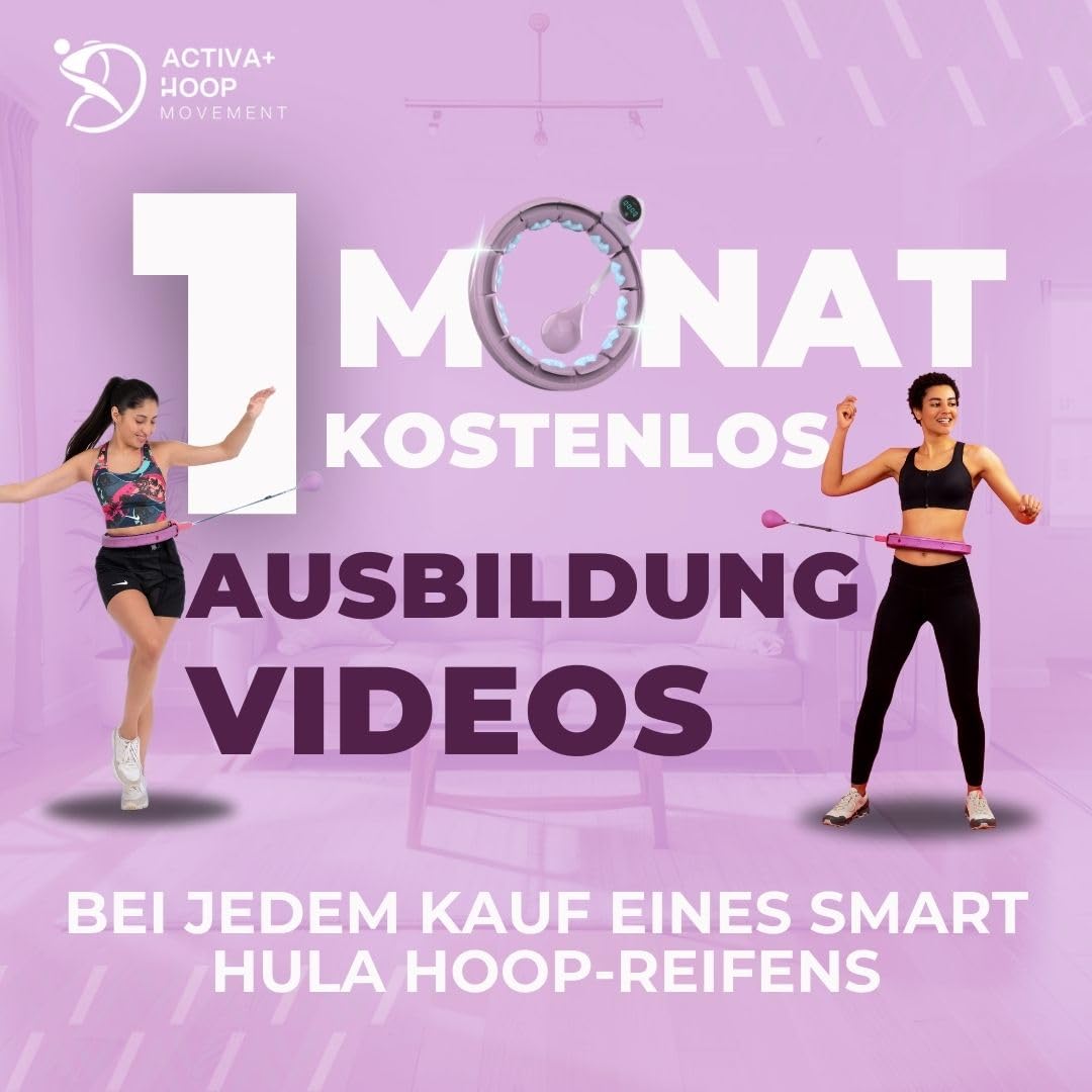 Swiss Activa+ S5.S+ Silent Hula Hoop for adults with counter 60-112cm - Extra quiet - Doesn't fall down - Hoop for women to lose weight - Smarter Fitness Hula Hoop with weight
