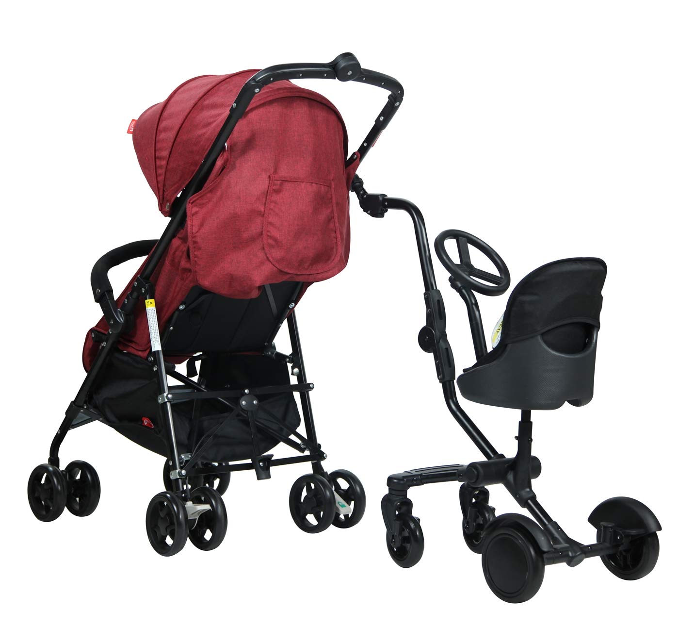 EICHHORN stroller sibling seat Uptown Rider, 20 cm seat area, with side attachment for more legroom.