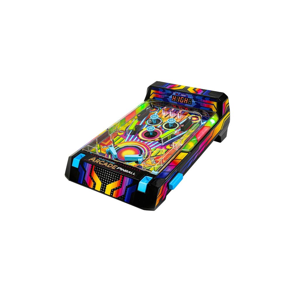 Merchant Ambassador Electronic Arcade Pinball - LED lights & sound effects for exciting high scores at home - Toy for kids aged 6 and up.