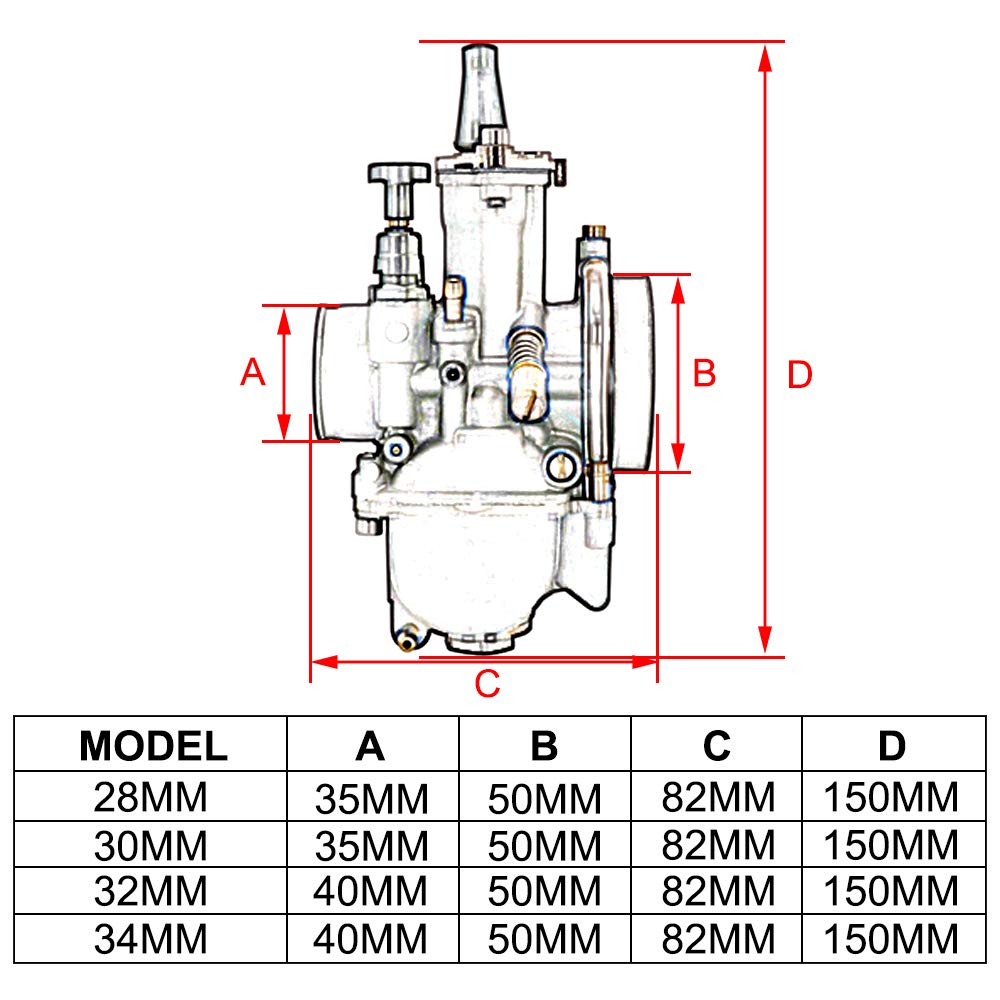 JFG RACING 30mm PWK Carburetor for GY6 100cc 125cc 150cc 2T 4T - Dark Grey