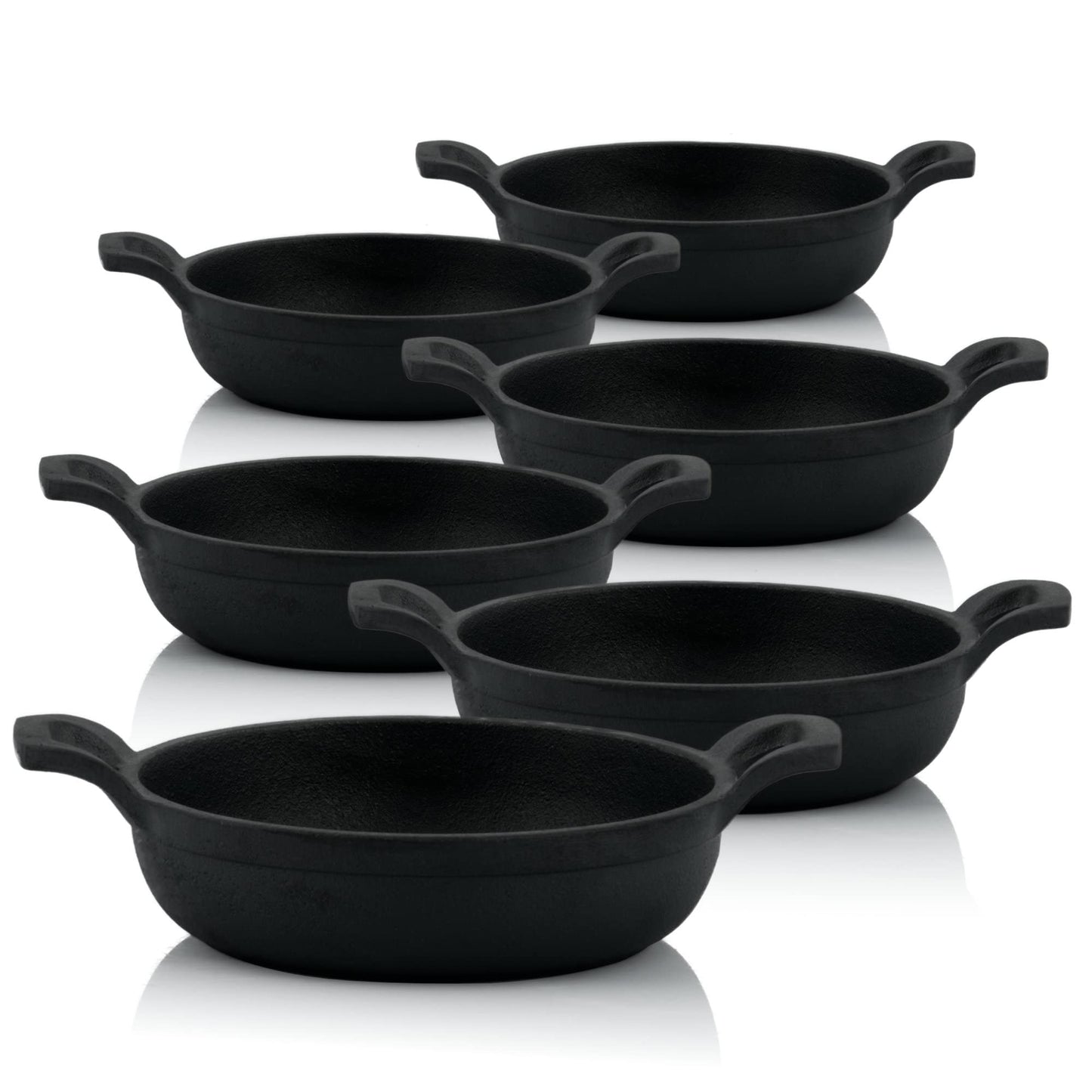 BBQ-Toro cast iron grill pans (set of 6) | Ø 13 cm | pre-seasoned | Cast iron grill pans, pans, serving pans, grill pans, cast iron pans