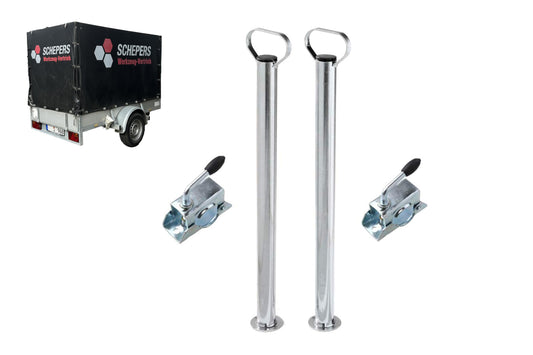 2 supports & 2 clamps for trailers, caravan