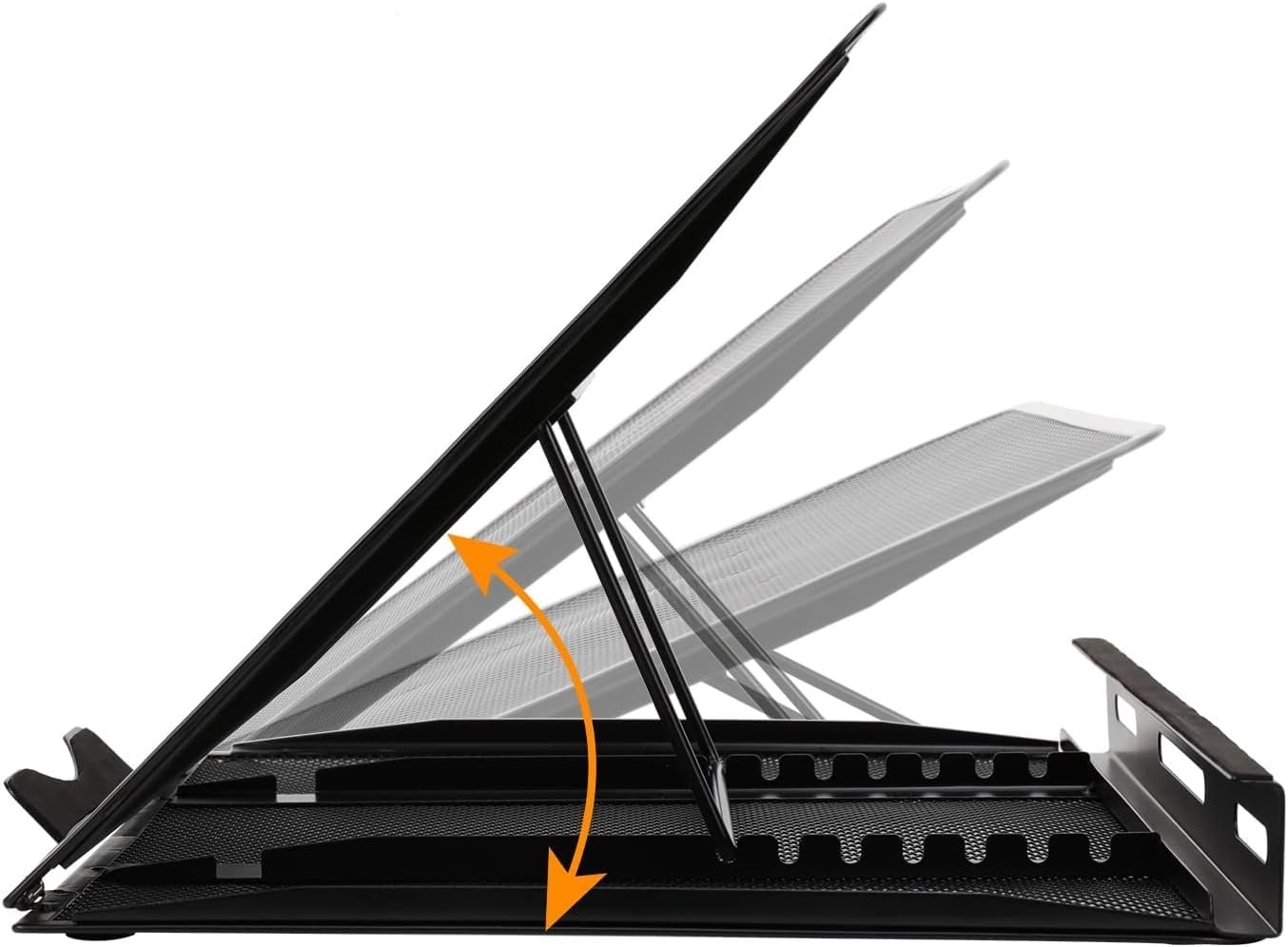 Amazon Basics Ventilated, Adjustable, Ergonomic Laptop Stand, compatible with laptops up to 17.3 inches, 13 x 11.3 x 7.3 inches, Black.