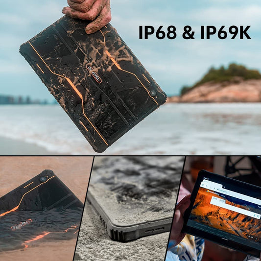 OUKITEL RT1 Outdoor Tablet, 10.1 inch FHD+ 10000mAh, Android 11 rugged outdoor Tablet PC, 4GB RAM 64GB ROM, Octa Core processor Helio P22, 1200 x 1920 IPS, 4G LTE Tablet, 16MP Camera, Wi-Fi, GPS.